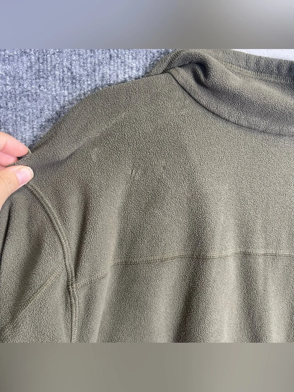 Patagonia Mens Large Fleece Quarter Zip Pullover Sweater Olive Green Gorpcore